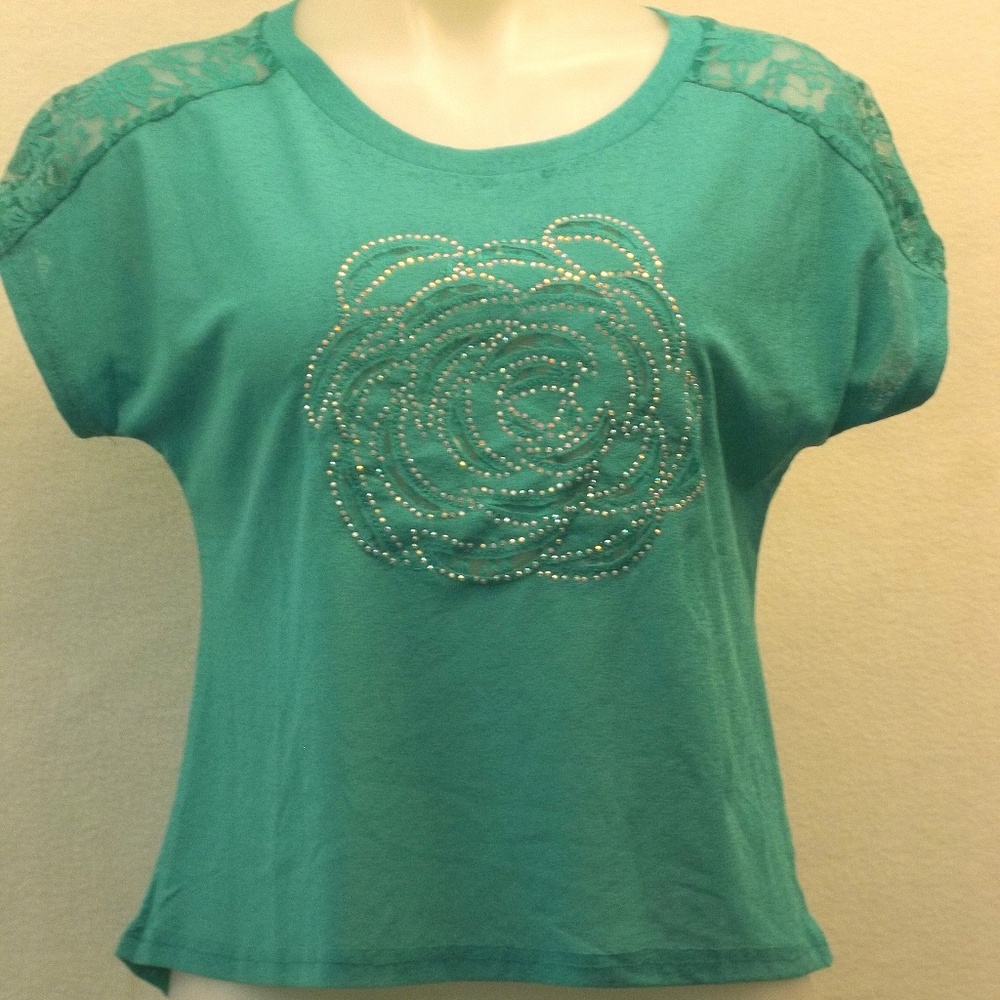 Runway Paris Aqua Rose Blouse